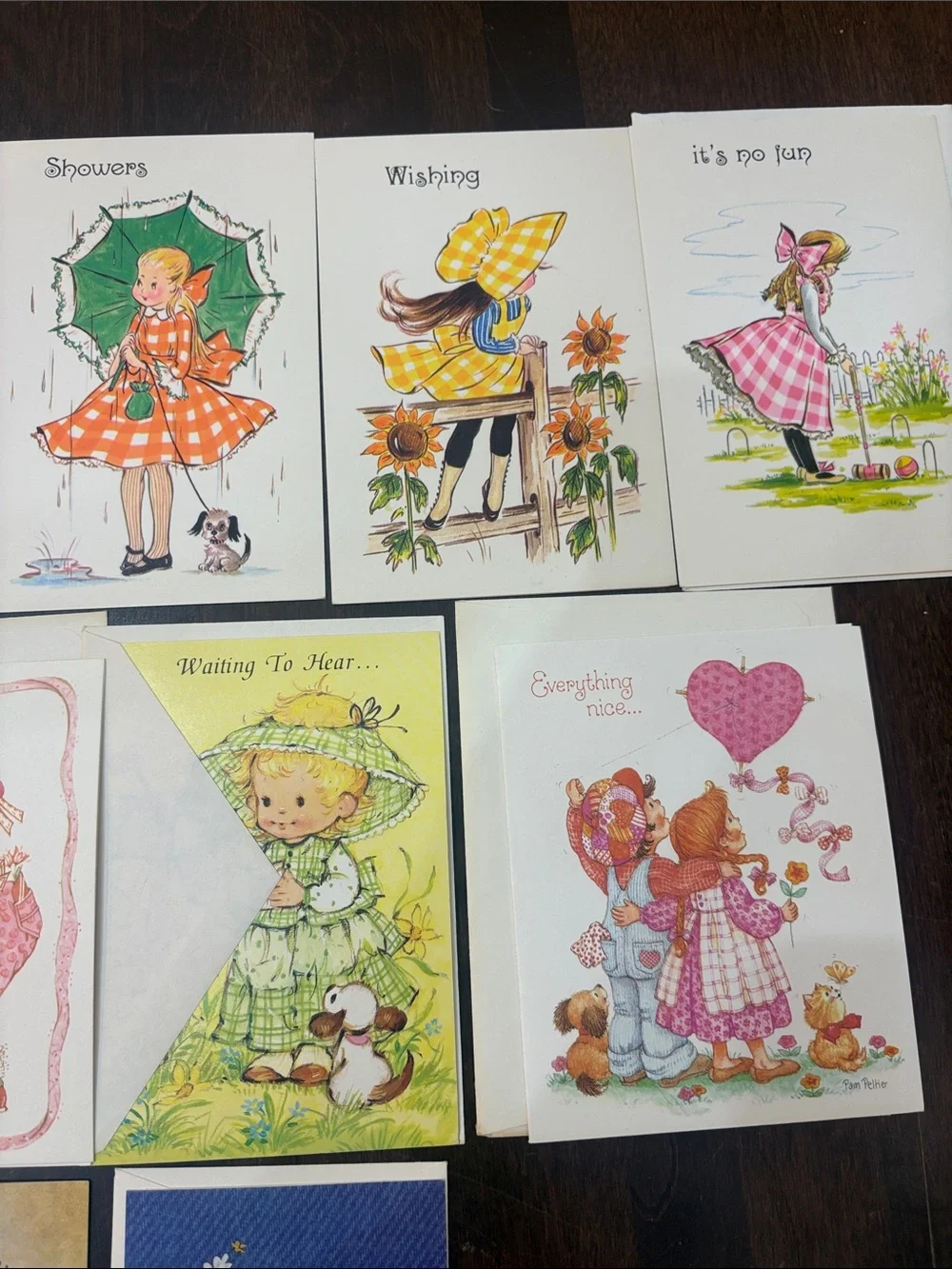 11 Vintage Mid-Century Girl Illustrations, Valentine, Graduation Cards